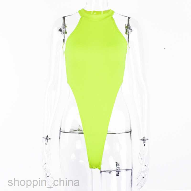 Women Jumpsuits Rompers Summer Women's New Sexy Shoulder Digging Slim Fit High Neck Laydown Fluorescent Multicolor jumpsuit for Woman