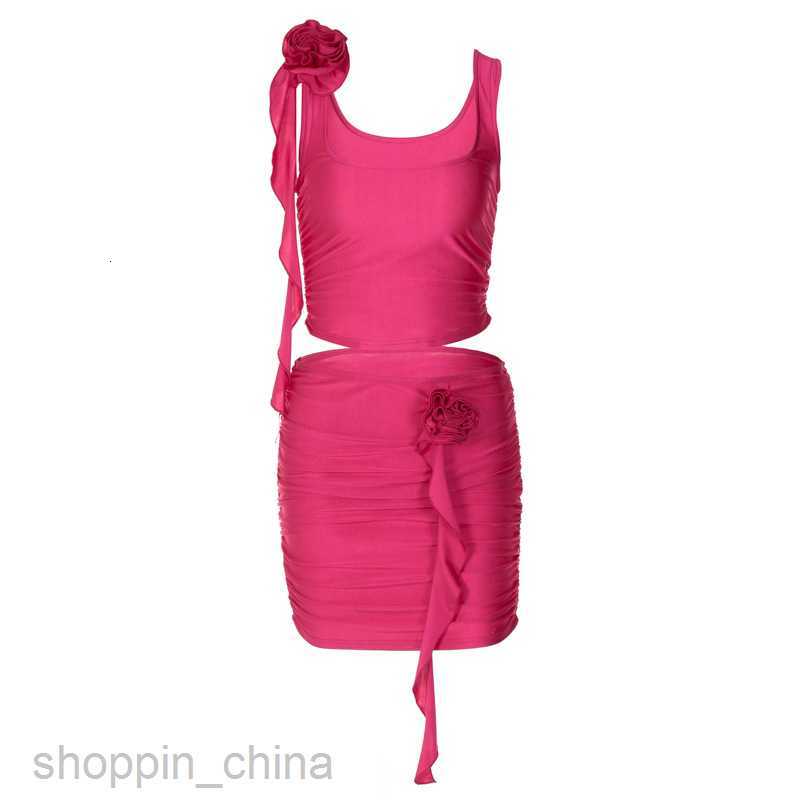 Two Piece Dress Sets Women's Spring New Versatile Solid Color Combination Decorative Small Tank Top Wrapped Hip Short Set for Women