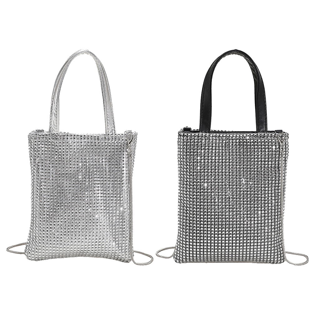 Solid Shining Rhinestone Shoulder Bag Lady Casual Small Messenger Bags for Women Outdoor Business Traveling