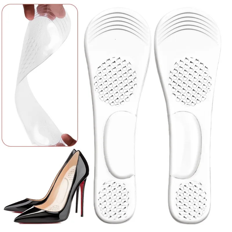 Silicone Transparent Insole High Heel Shoe Pads For Women Invisible Shock-absorbing Liners Honeycomb Insoles Shoe Accessories 240613