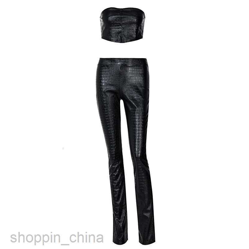 Women's Two Piece Sets Pants Women clothing new summer item slim fit scale indentation wrapped chest long pants casual set