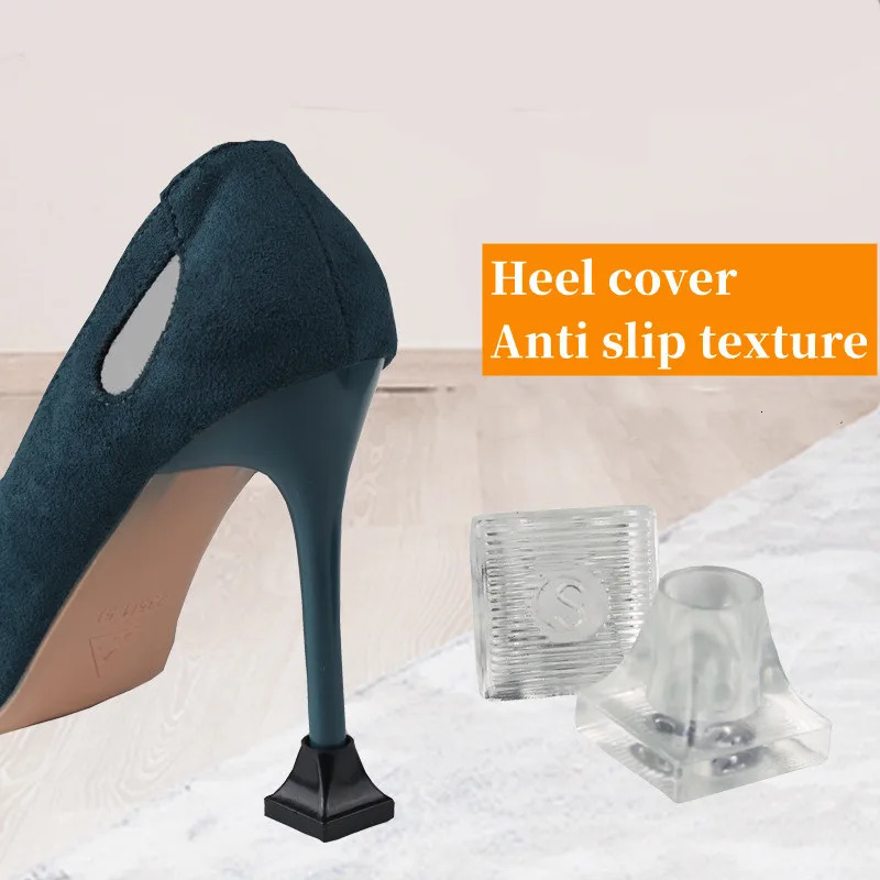 Heel Protector Cover For High Heel Women Mute Shock Absorbing Increased Anti Slip Wear Resistant Heel Cover Shoe Accessories 240613