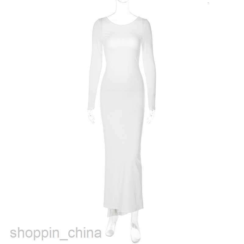 Basic Casual Women Dresses New Solid Sexy Backless Pleated Long Temperament Slim Dress