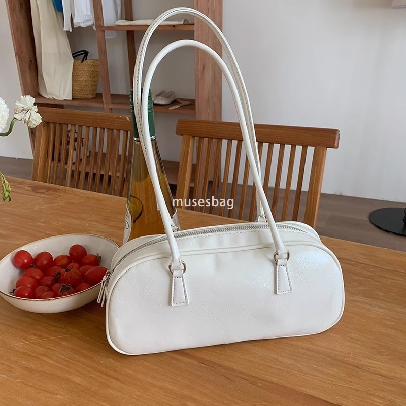 High end fashion Korean version spring new niche design ballet style portable women bag trend versatile silver single shoulder underarm bag trend