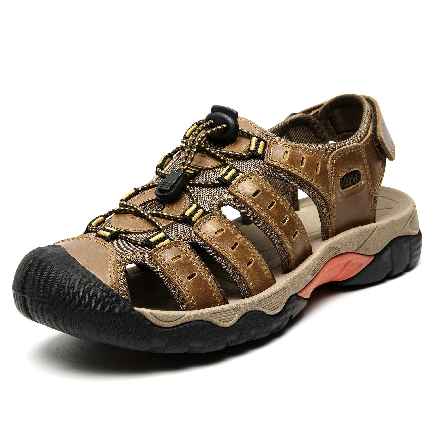 Summer Men Outdoor Sandals Beach Shoes Genuine Leather Trekking Hiking Big Size 47 48 49 240612