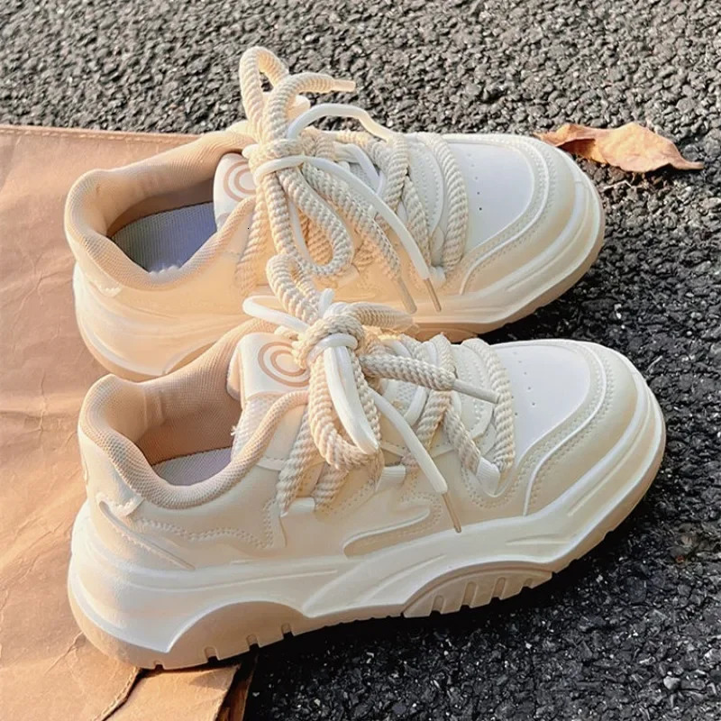 Maogu Platform Breathable Running Sports Chunky Shoes Student Comfortable Kawaii Ladies Footwear Pink Casual Sneakers for Women 240612