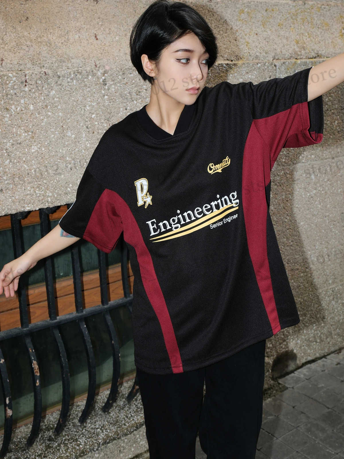 Men's T-Shirts Yao888 Fashion Football Sport Tops Tee Summer Casual Oversize Graphics Loose Vintage Streetwear Short Sleeve T Shirt For Men T2406