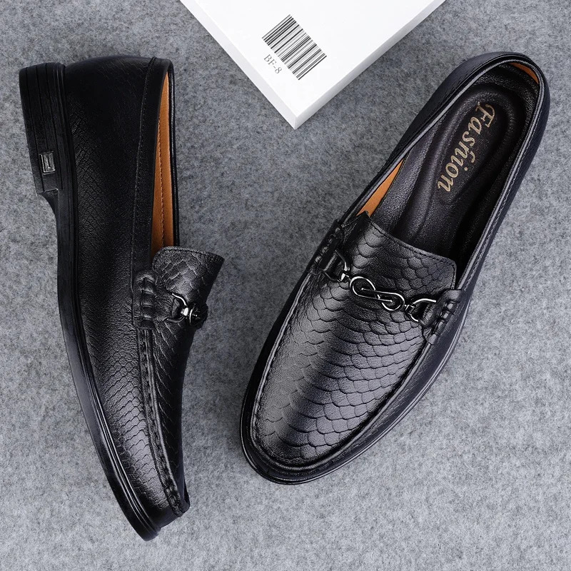 Genuine Leather Mens Casual Business Shoes Italian Dress Loafers High Quality Walking Shoes Comfort Formal Shoes Mocassins 240612