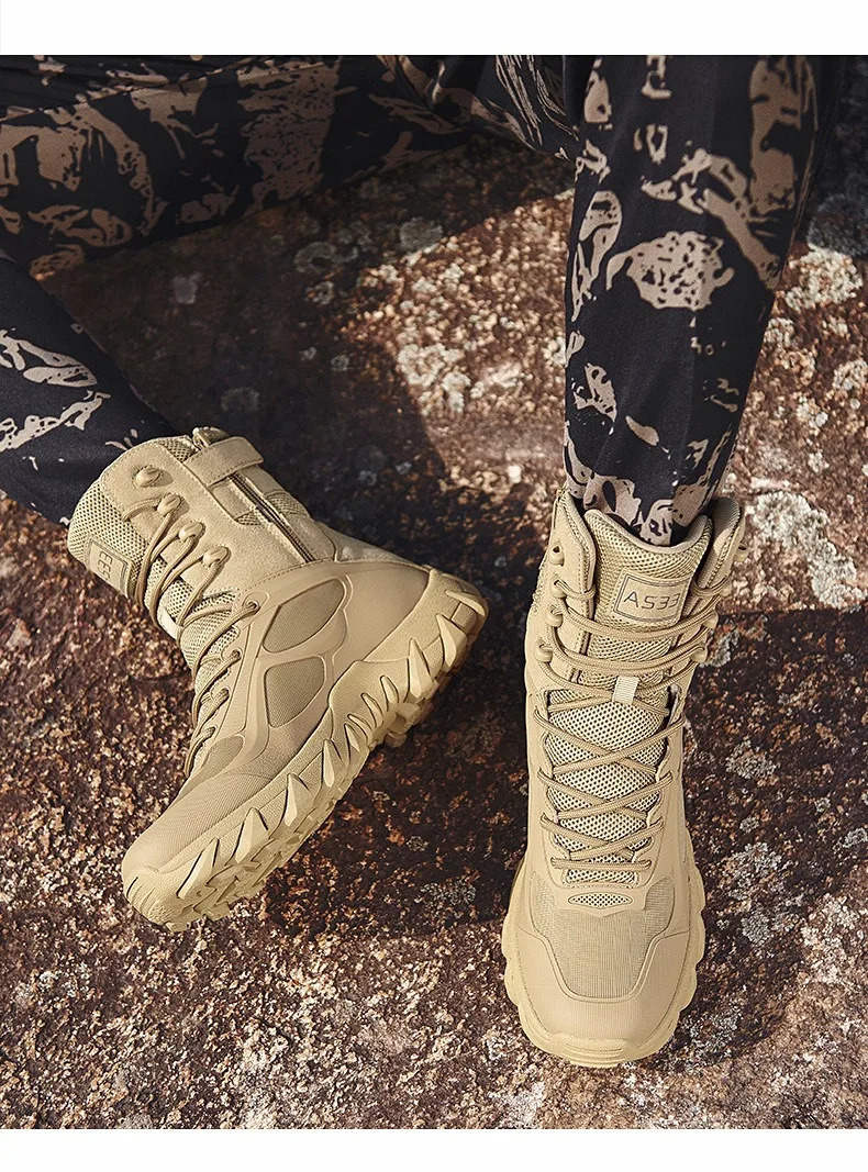 Men Tooling Shoes Fashion Military Leather Boots Special Force Tactical Desert Combat Mens Boots Outdoor Shoes Ankle Boots 240612