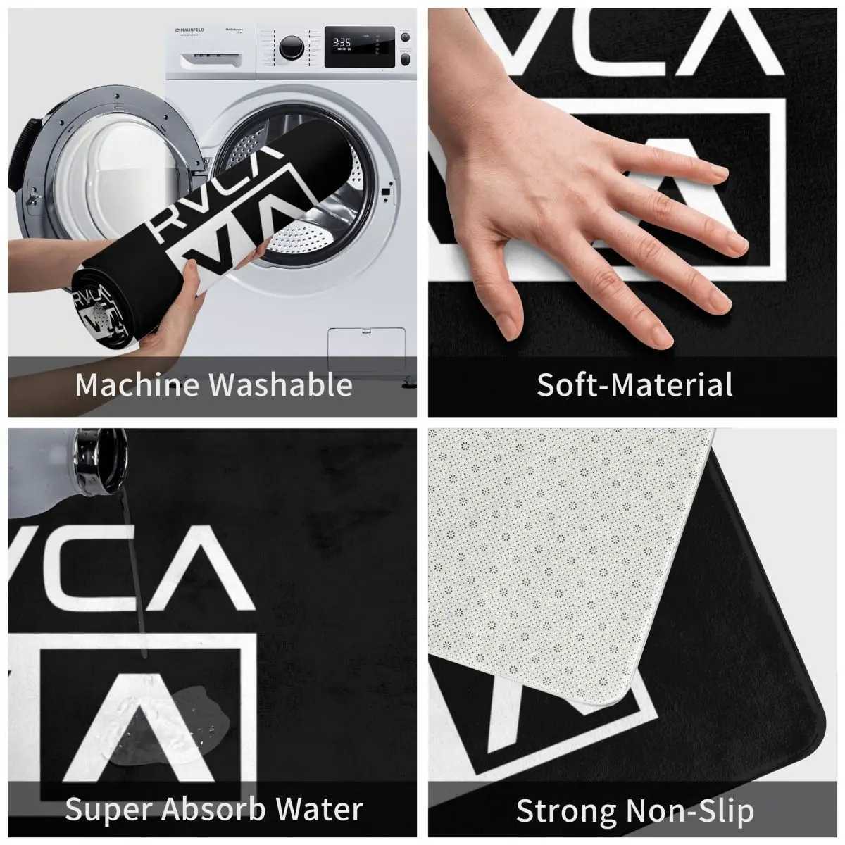 Carpets White Rvca Clothes Non-slip Doormat Floor Mat Sand Scraping Carpet Rug for Kitchen Entrance Home Balcony Footpad MatsL406