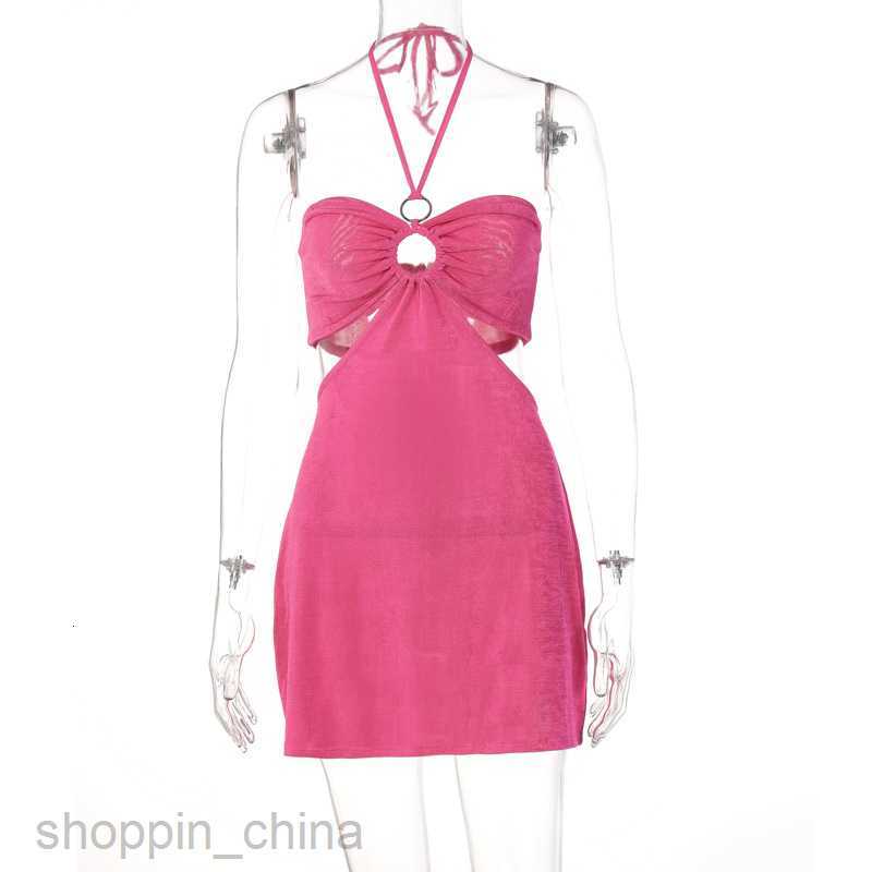 Basic Casual Women Dresses Feng Spring Explosive New Hanging Neck Hollow Fashion Dress for Women