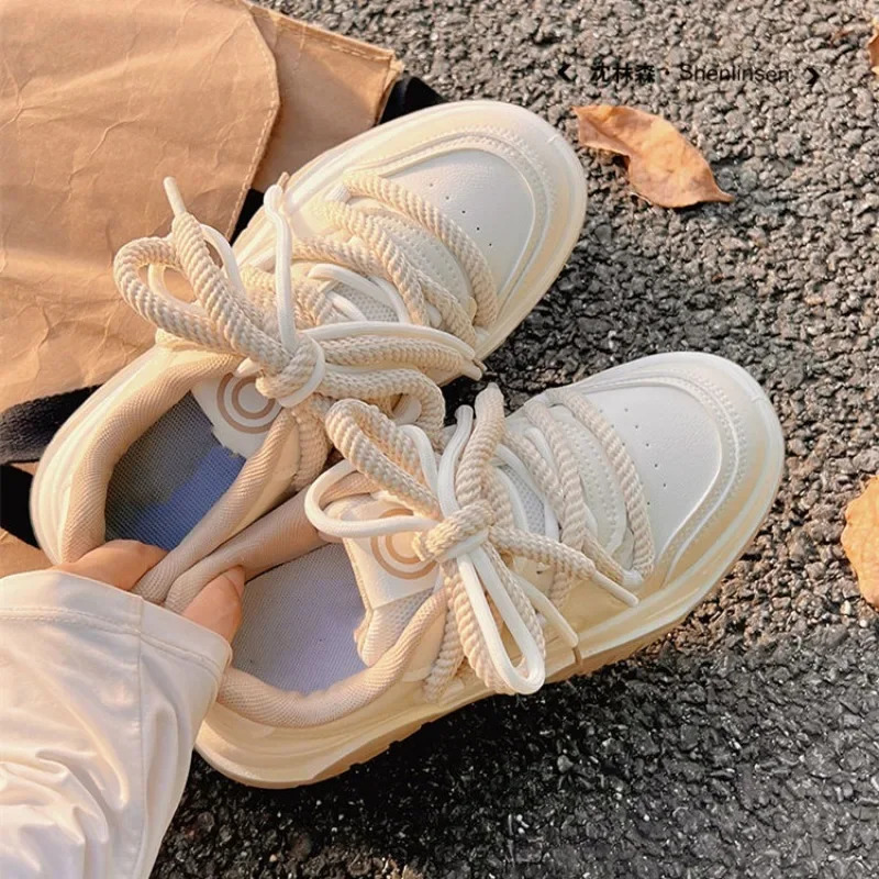 Maogu Platform Breathable Running Sports Chunky Shoes Student Comfortable Kawaii Ladies Footwear Pink Casual Sneakers for Women 240612