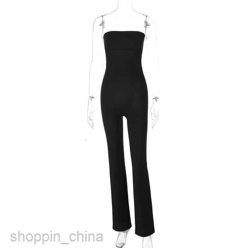 Women's Jumpsuits Rompers Women's Fashion Spring/Summer New Fashionable and Elegant Slim Fit Solid Color Bra jumpsuit