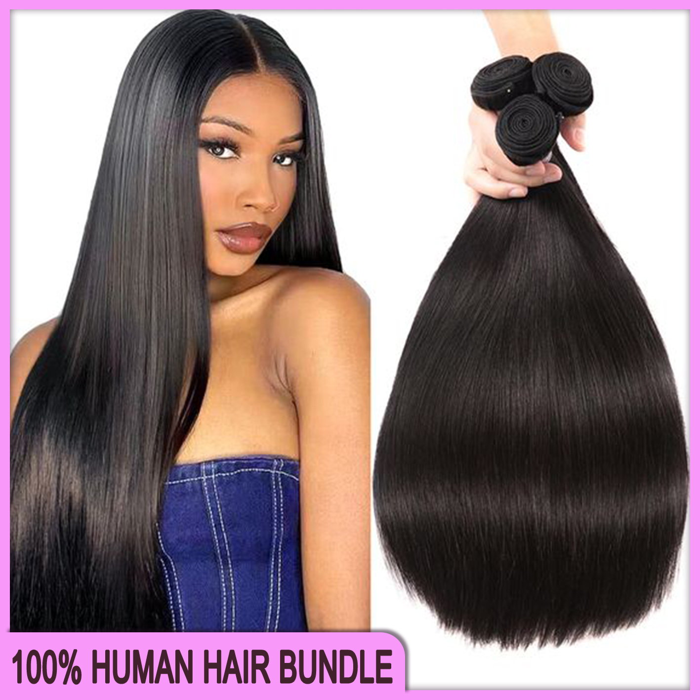 Straight Curly Hair Extension 100% Unprocessed Remy Brazilian Malaysian Peruvian 3 Bundles 12"- 32" Cutical Soft Human Hair Weaves 3pcs/lot