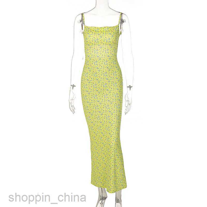 Basic Casual Women Dresses Spring Women's Fashion New Sexy Slim Open Back Strap Fragmented Flower Dress for Women