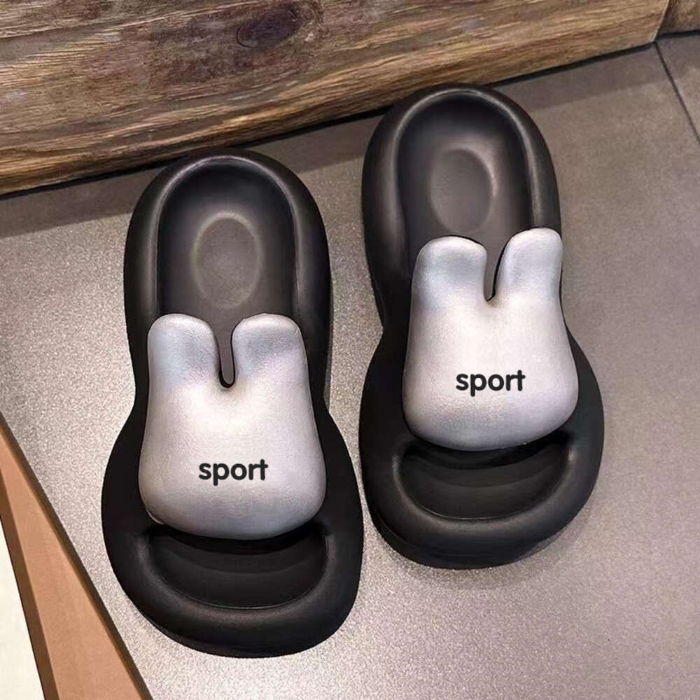 Internet Celebrity Hot Selling Metallic Rabbit Style Summer Women's Shoes Fashionable Anti slip Sandals