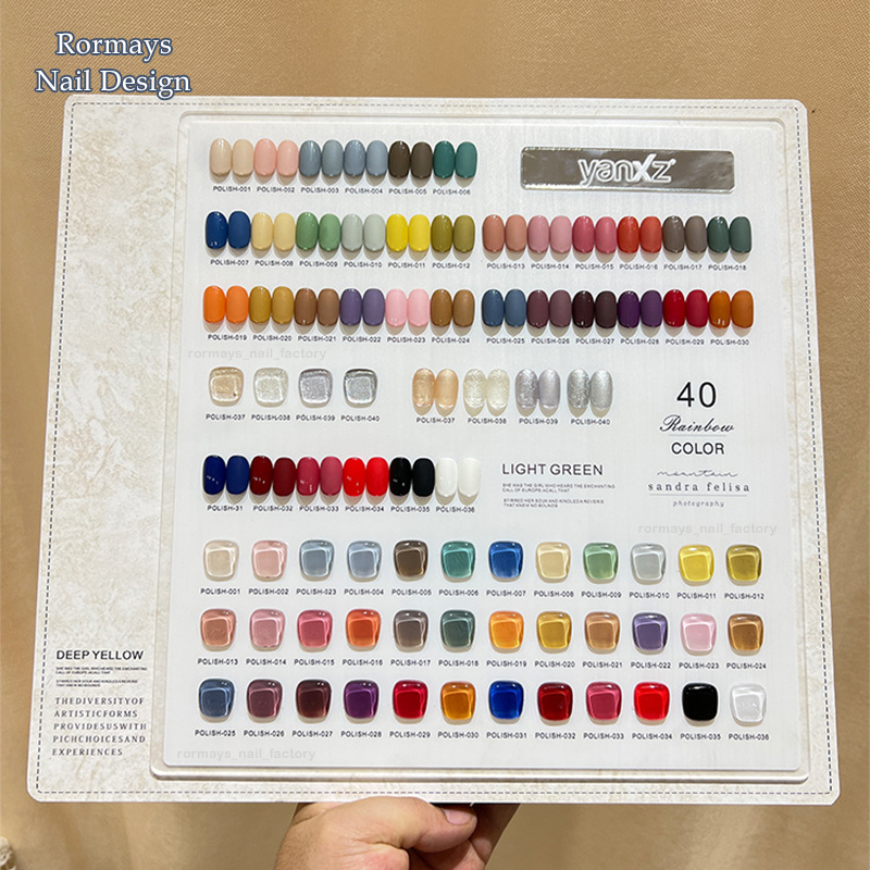 Rormays Popular Phototherapy gel Polishing 40PCS Hybrid gel UV LED Semi permanent Varnish Shining Summer Immersion Nail Salon 15ML Wholesale Factory