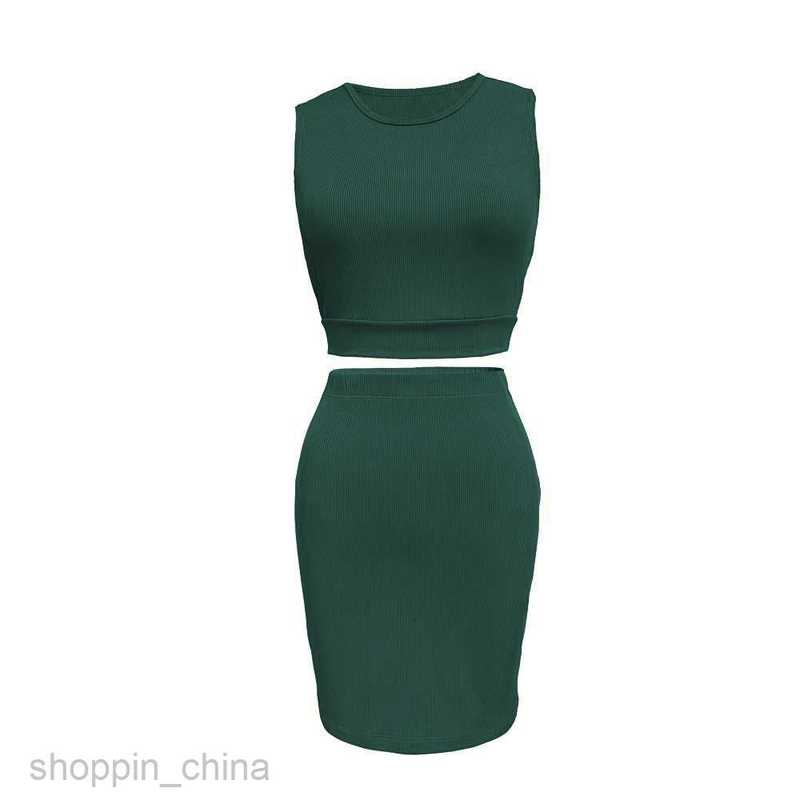Two Piece Dress Sets Women's Fashion and Elegance Minimalist Wind Pit Skirt Set Two Piece