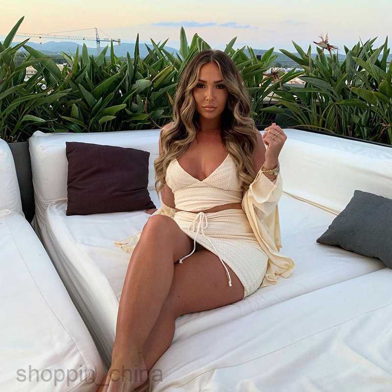 Basic Casual Dresses Summer Explosive New Open Back Lace up Small Tank Top Half Skirt Set for Women