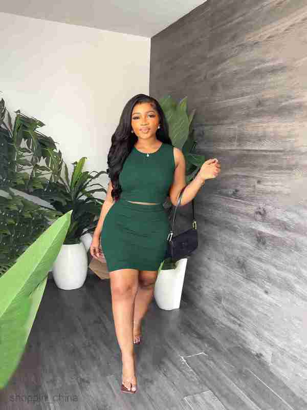 Two Piece Dress Sets Women's Fashion and Elegance Minimalist Wind Pit Skirt Set Two Piece