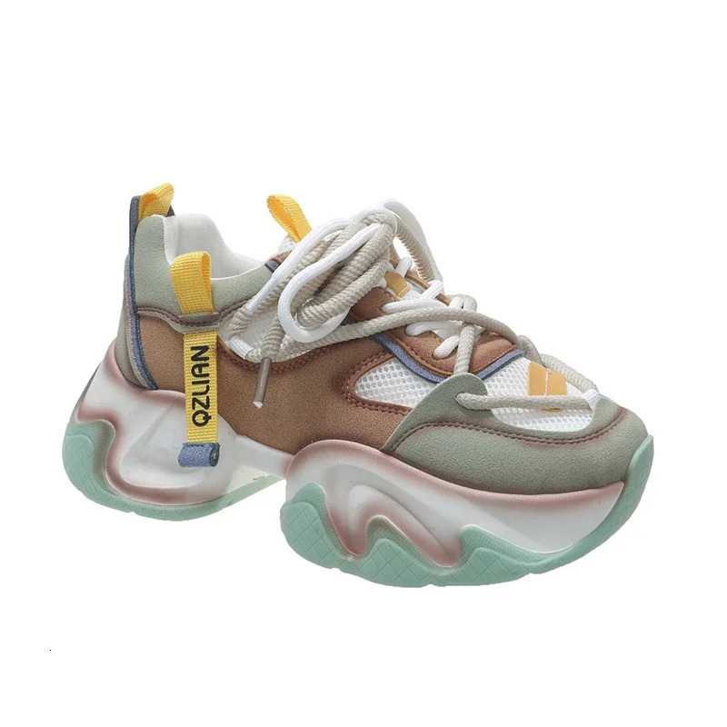 High Platform Sneakers Women Thick Sole Sports Ladies Trainers Vulcanized Shoes Woman Chunky Sneakers Zapatillas Mujer 10CM 240612