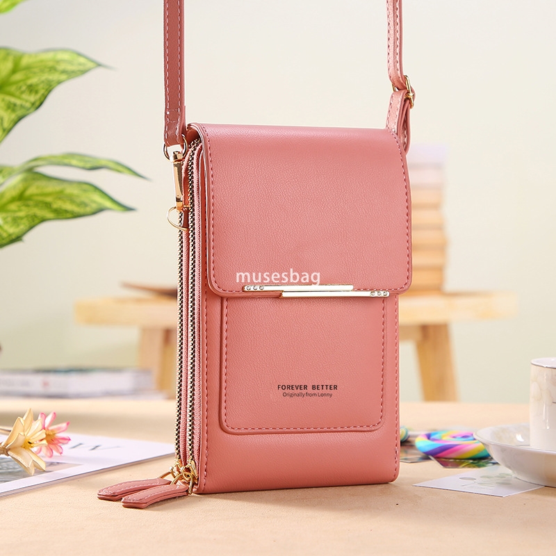 Designer Women's High Quality Touch Screen Phone Bag Small Crossbody Cute Carrying Phone Bag Vintage Fashion Key Change Bag Vertical Style
