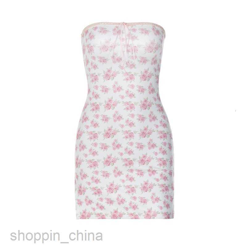 Basic Casual Women Dresses Women's Fresh and Sweet Style New Sexy Chest Wrap, Hip Tie Back Versatile Fragmented Flower Dress