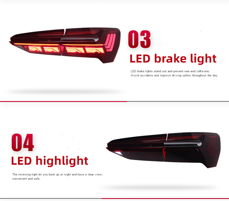 5pcs/set Taillight Assembly for AUDI A6L C8 2019-2024 Modified Horch Version Dynamic Through-type Driving Flow Turning Taillight