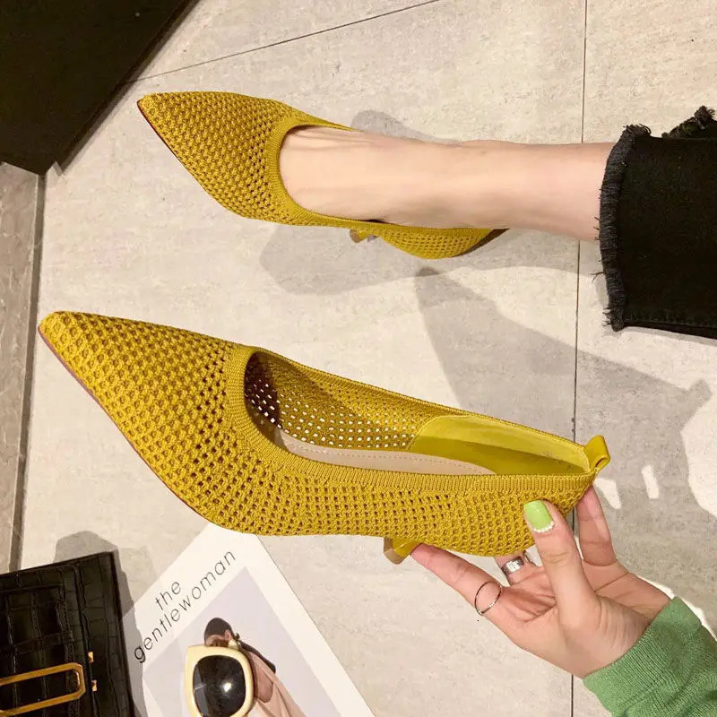 Women Pumps Summer Comfortable Triangle Heeled Party Shoes Stiletto Sexy Single Shoes Flying Woven Mesh Breathable Women Shoes 240612