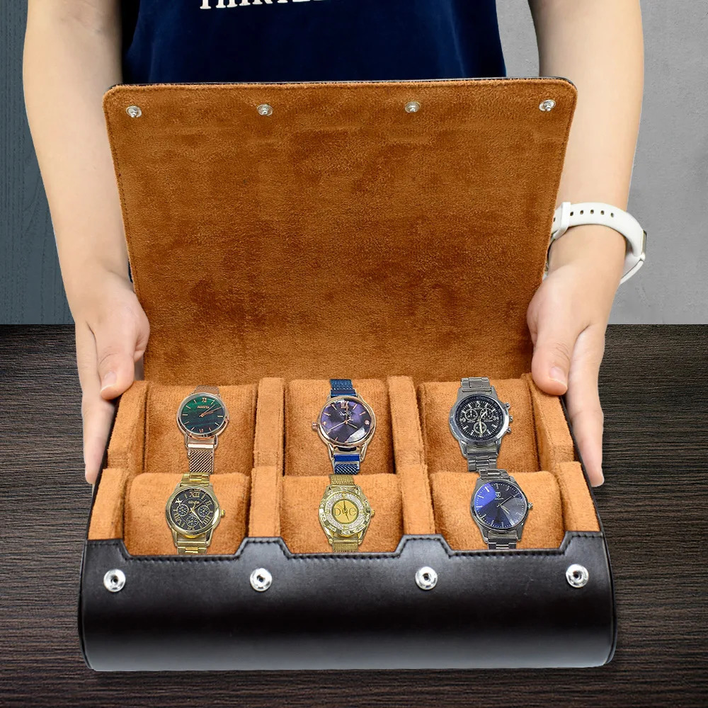 Watch Travel Case - for Men - for Women -Watch Roll Travel Case Organizer Display - Watch Case - 6 Slots Watch Box Organizer 240613