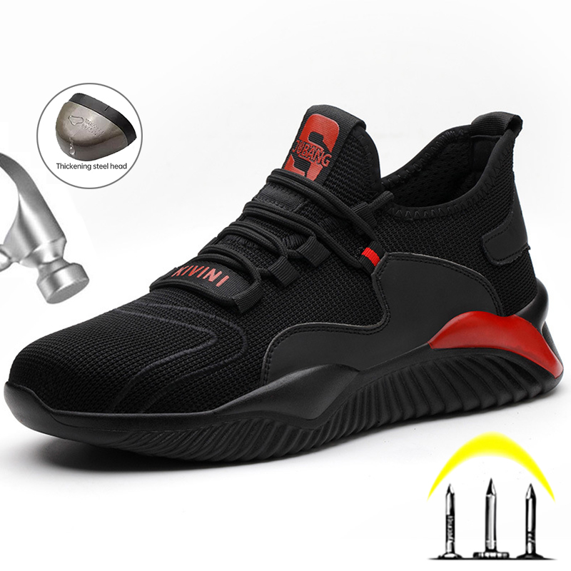 Women Indestructible Men Safety Work Shoes with Steel Toe Puncture-Proof Boot Lightweight Breathable Sneakers Dropshipping 9fdc