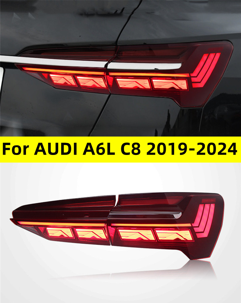 5pcs/set Taillight Assembly for AUDI A6L C8 2019-2024 Modified Horch Version Dynamic Through-type Driving Flow Turning Taillight
