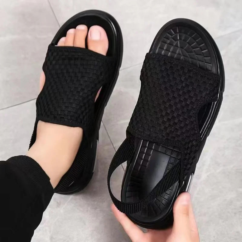 Mens Shoes Outdoor Breathable Comfort Slip on Plus Size Open Shoes Casual Men Sandals Summer Shoes Sandal Sandalias 240612