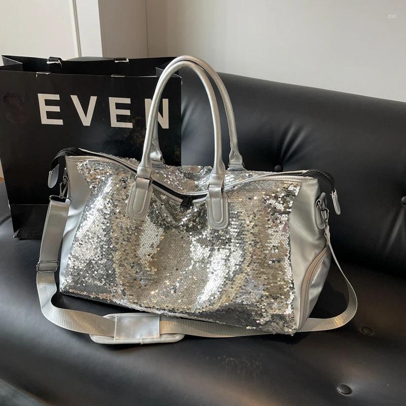Duffel Bags Large Size Travel Bag Designer Duffle Tote For Women And Men Sequin Solid Fiess Bolsas De Vie