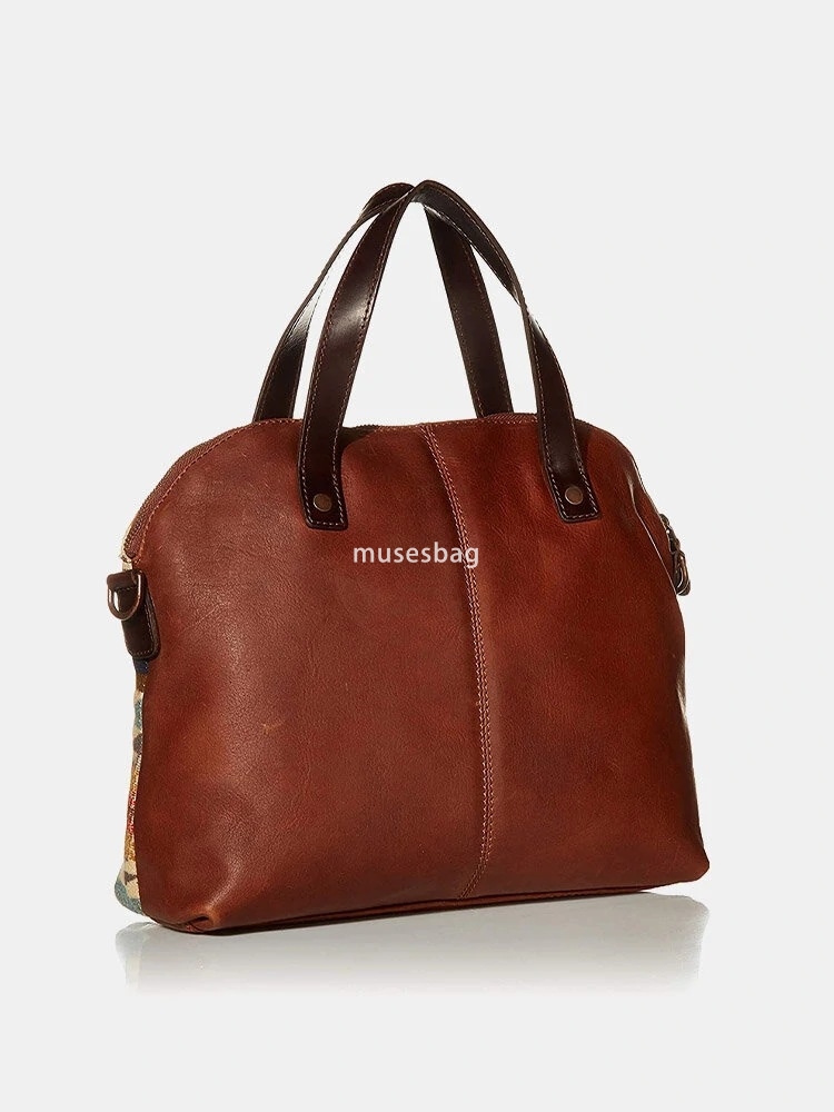 New niche design shell bag for commutin large capacity bag European and American retro style ethnic style cotton and linen handheld single shoulder cr