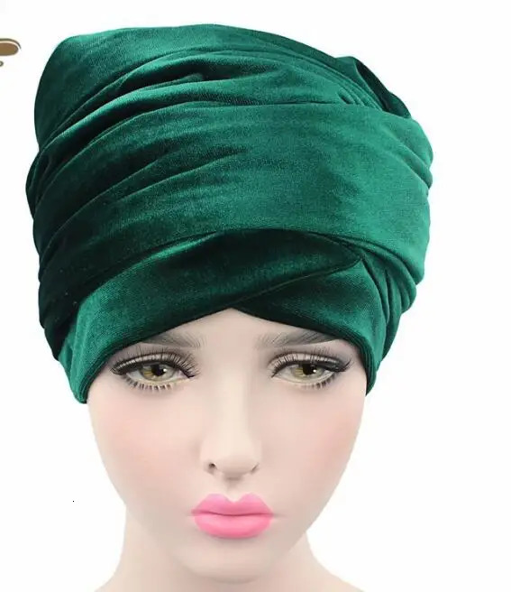 Candy Color Headwear Velvet Headwrap African Head Wrap Tie Scarf Twist Hair Band Turban Bandana Bandage Hijab Hats 240603