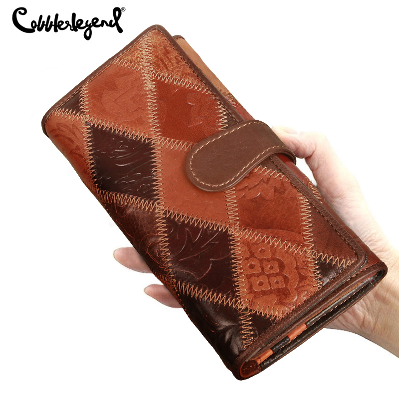 Women Wallets Genuine Leather Unique Minority Brand Clutches Passport Walet for Cell Phone Card Holder Summer Long Purse New