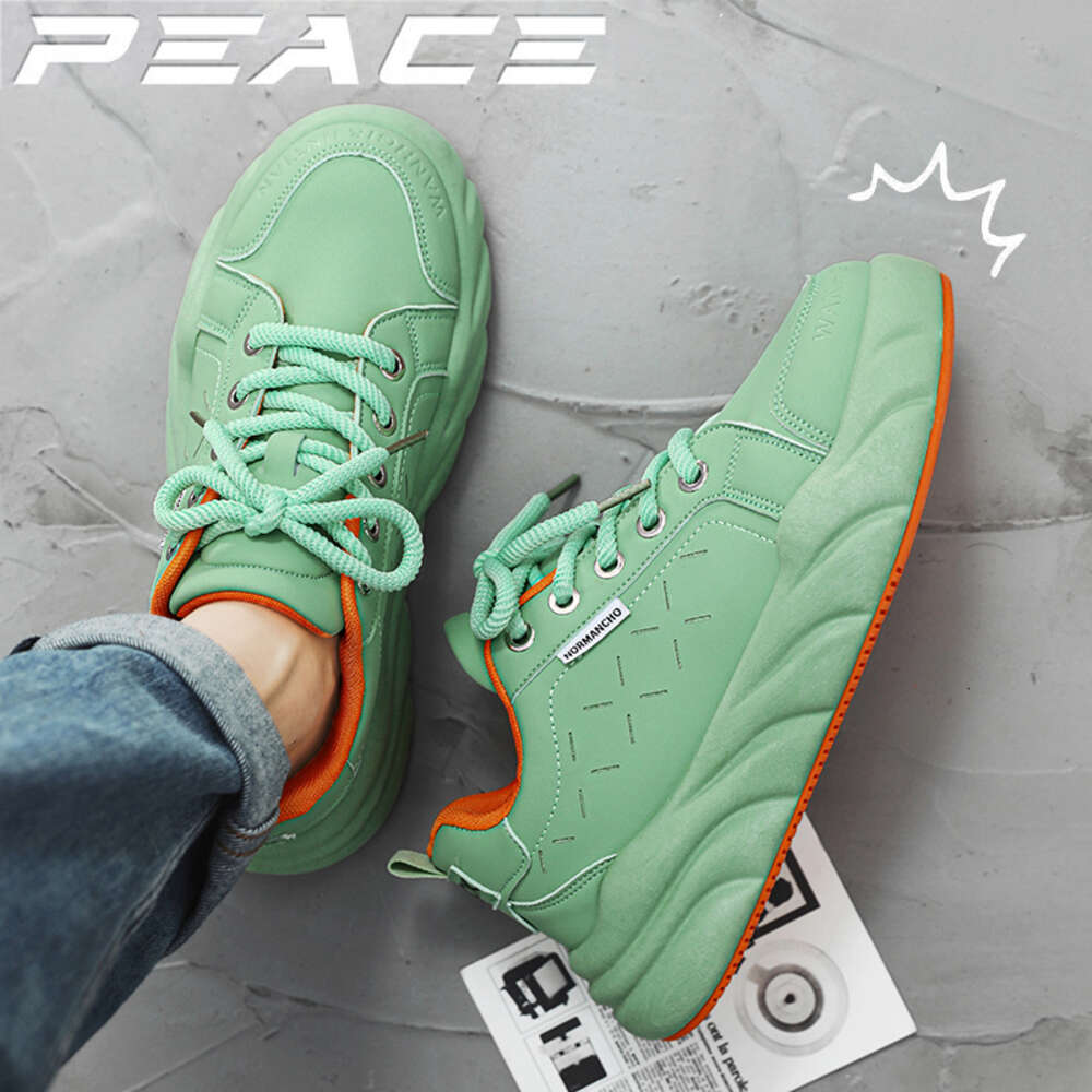 Fashion trend Casual Custom Comfortable leather walking men's Thick soled Platform shoes for men