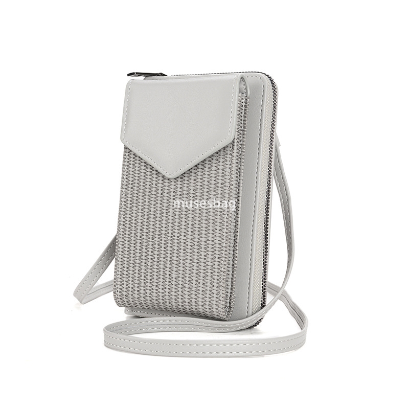 Designer Women's High Quality Fashion Woven Phone Bag with Elegant and Multi functional Single Shoulder Crossbody Bag Cross border Long Multi Car