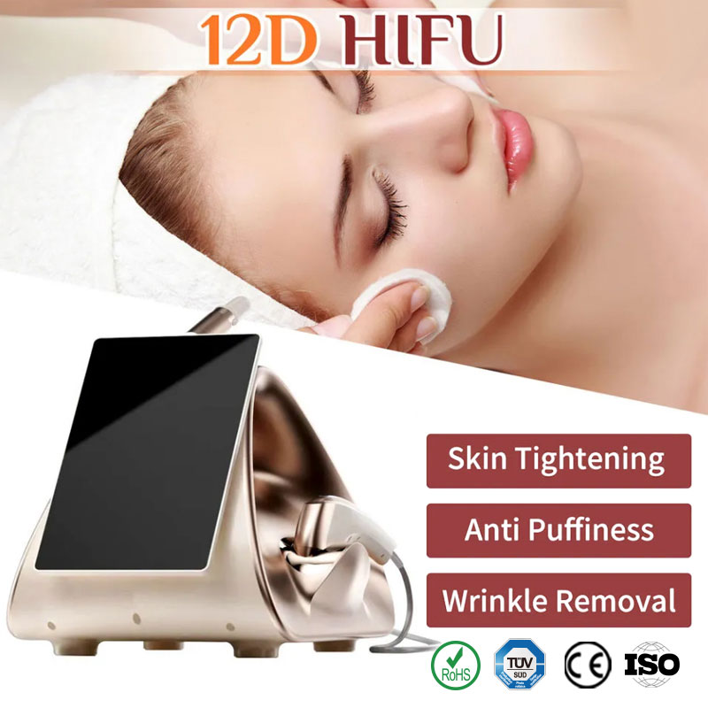 12D HIFU Skin Rejuvenation Ultrasound Facial Lifting Anti Aging Machine Wrinkle Removal Focused Ultrasound Device 3 handles 10 cartridges