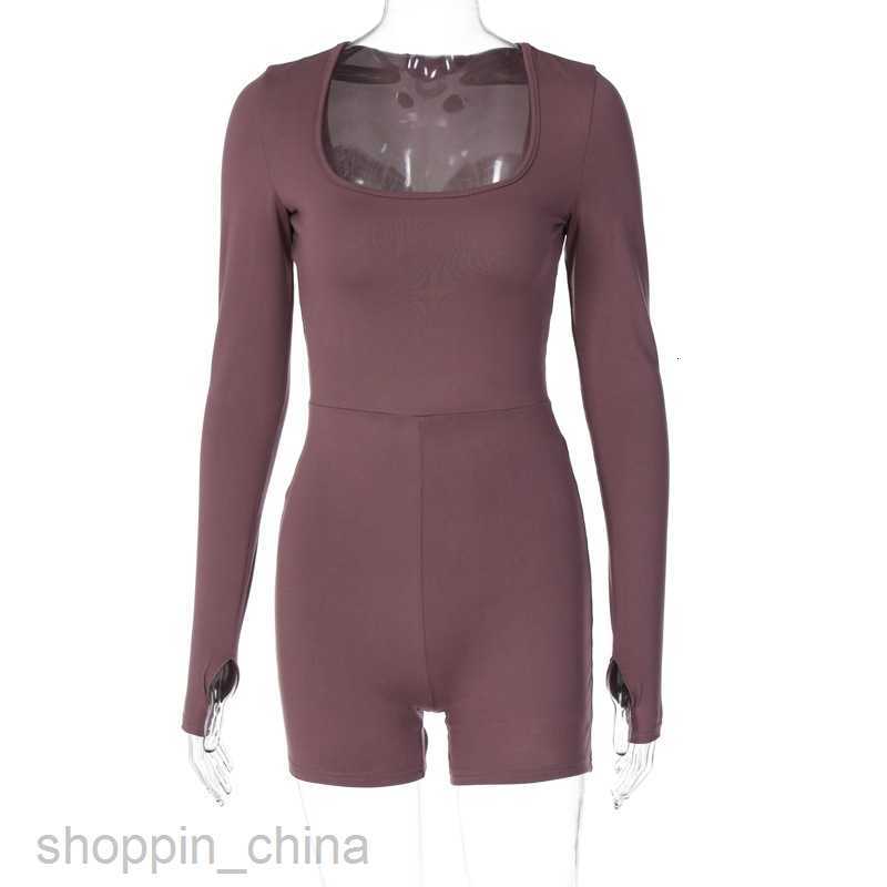 Women's Jumpsuits Rompers Wind Women's Autumn/Winter New Long sleeved U-neck Hollow High Waist Hip Lifting Sports Yoga jumpsuit