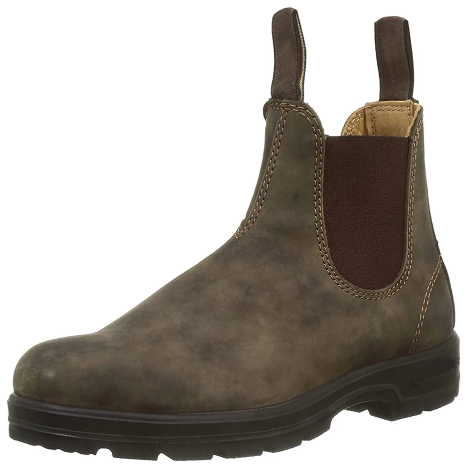 Mens Leather Boots Casual Slip On Formal Oxfords Boot Vintage Couple Shoes Classcis Man Chelsea Boots Black Casual Vintage Boots 240612