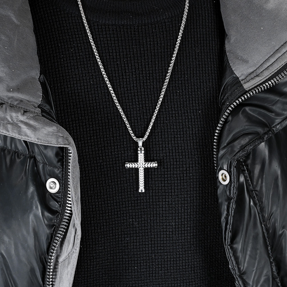Non Tarnish 18K Gold Jesus Cross Necklace Designer Jewelry Stainless Steel Gold Chain National Flag Madonna Necklaces for Man Hiphop Fine Jewlery Gift