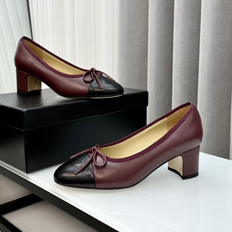 Designer Slingback Pumps Kitten Heel Womens Dress Shoes Classic Lambskin Round Toes Sandals Bowtie Patchwork Slip On Loafer Metal Cowhide Outsole Sandal Daily Shoe