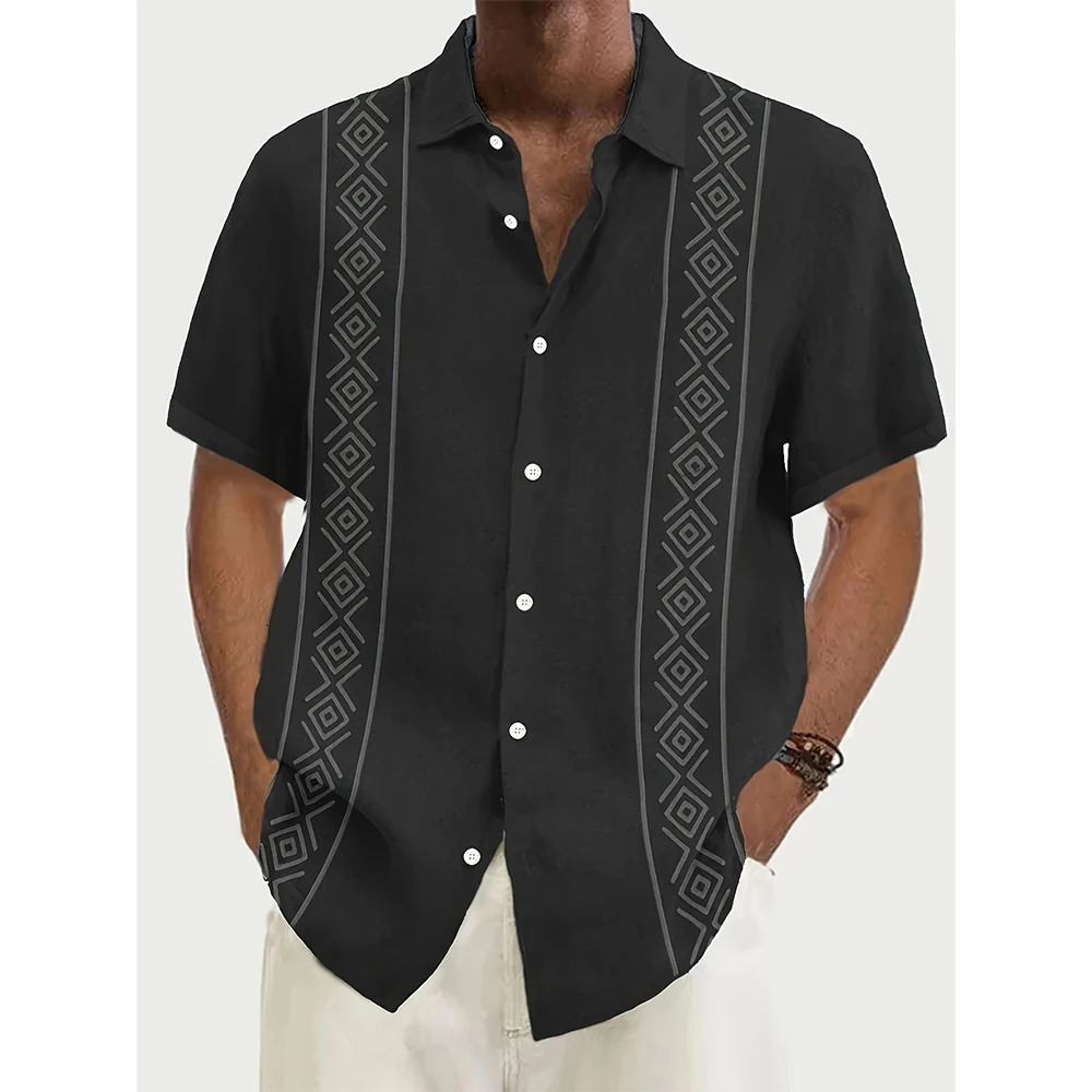 Ethnic Style 3D Printed Hawaiian Beach Shirts Men Women Casual Fashion Vintage Streetwear Short Sleeve Shirt Blouse Man Clothing 240601Z