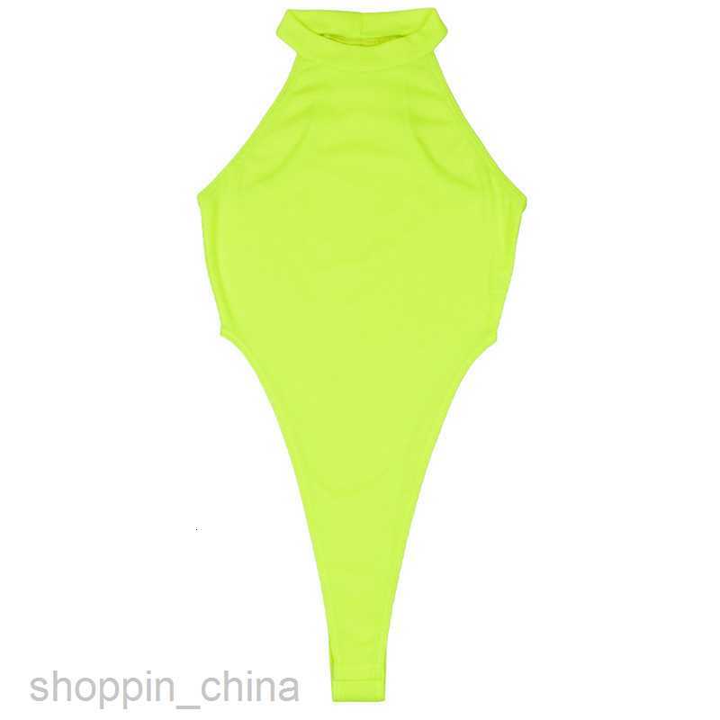 Women Jumpsuits Rompers Summer Women's New Sexy Shoulder Digging Slim Fit High Neck Laydown Fluorescent Multicolor jumpsuit for Woman