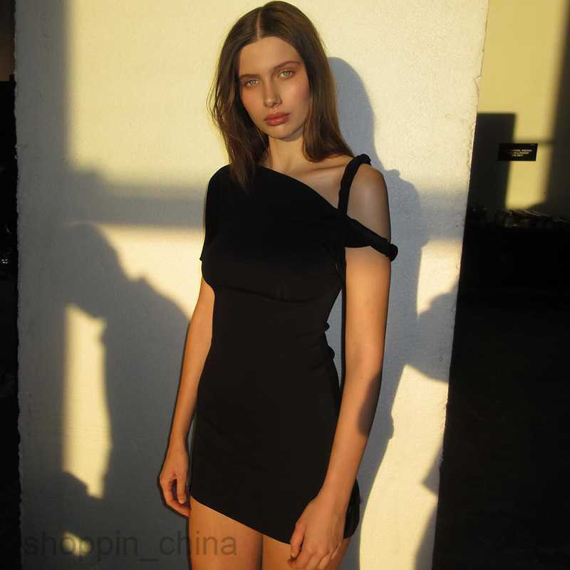 Basic Casual Women Dresses new patchwork twisted strap single sleeved slim sexy style buttocks wrapped short dress