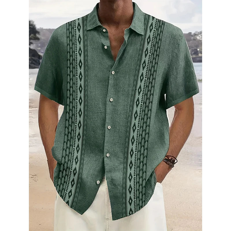 Ethnic Style 3D Printed Hawaiian Beach Shirts Men Women Casual Fashion Vintage Streetwear Short Sleeve Shirt Blouse Man Clothing 240601Z