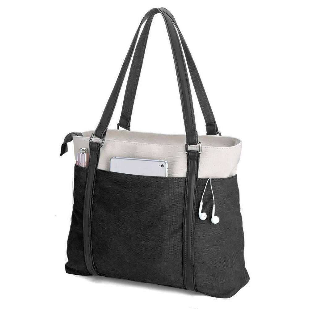 handbag, Trendy canvas, large capacity, niche women's high-end fashion computer shoulder tote bag H6.13#48 ddmythur