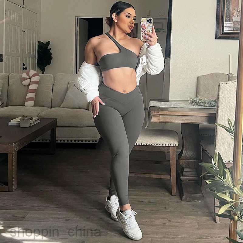 Women's Two Piece Sets Pants Wind Spring/Summer Women's Wear New Solid Color Tank Top Slim Fit Lifting Hip Long Pants Sports Yoga Set for Wo